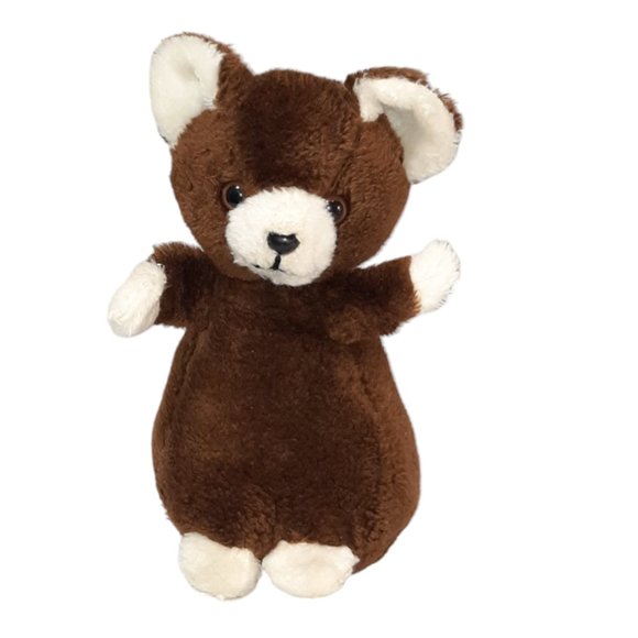 Vintage Russ Berrie Hanna Brown Teddy Bear Korea Plush Stuffed Toy 8" - Picture 1 of 7